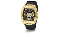 GUESS Mens Black Gold Tone Multi-function Watch (Image via Guess)